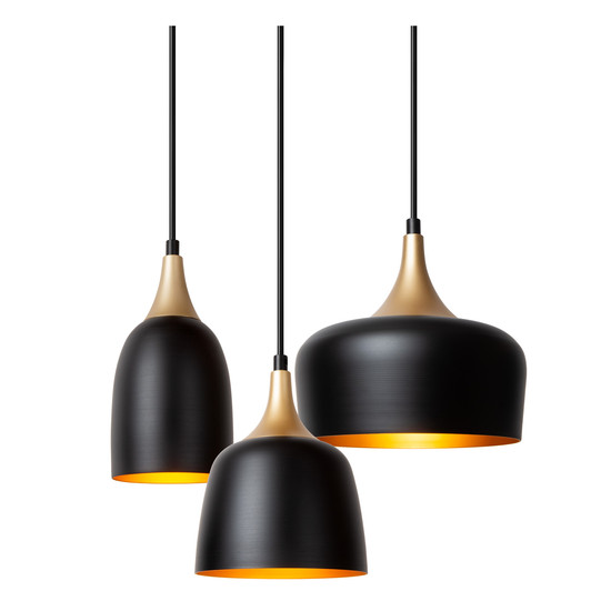 Lucide CHAYANNE E14 Pendelleuchten 3-fach Modern Schwarz 90-156,5cm 05446/13/30