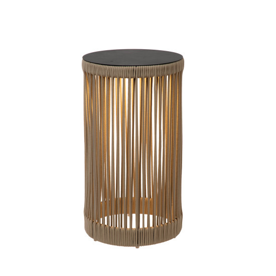 Lucide PINGI LED Tischlampe 3W dimmbar IP44 Warmweiss Modern Taupe 06822/62/41