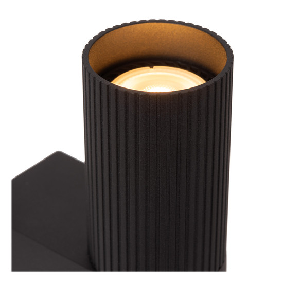 Lucide CLUBS GU10 Wandstrahler 2-fach Modern Schwarz 09239/02/30