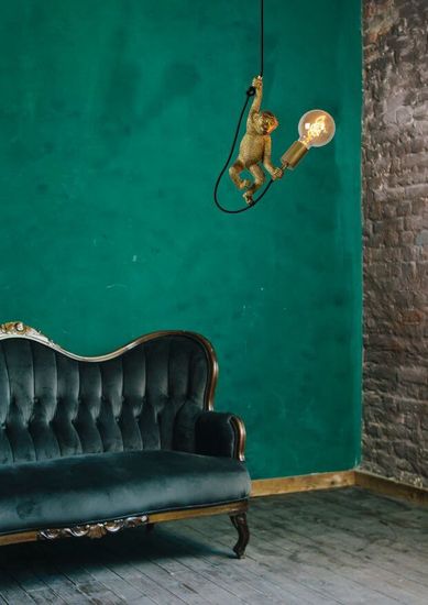 Lucide EXTRAVAGANZA CHIMP Pendelleuchte E27 Schwarz, Gold 10402/01/30