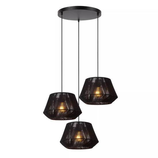 Lucide JESSICA Pendelleuchte 3x E27 Schwarz 10421/13/30