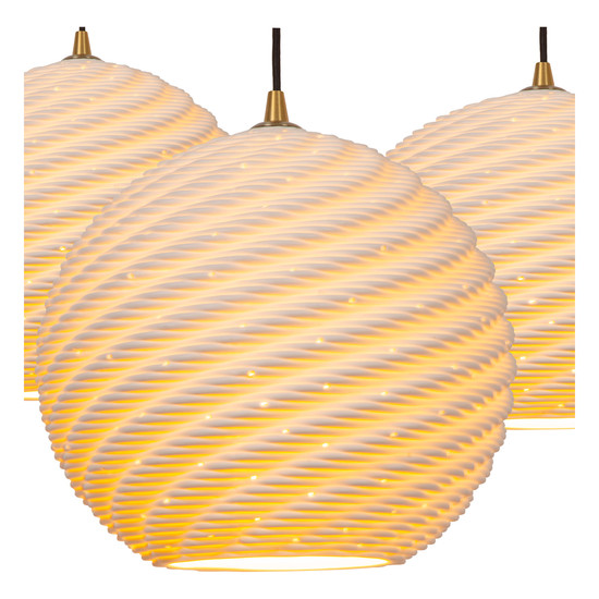 Lucide BINA MULTI PENDEL E27 Pendelleuchten 3-fach Retro Weiß 70-145,7cm 13451/03/31