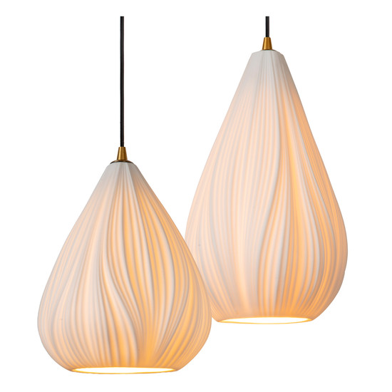 Lucide CINZIA MULTI PENDEL E27 Pendelleuchten 4-fach Retro Weiß 70-154cm 13452/04/31