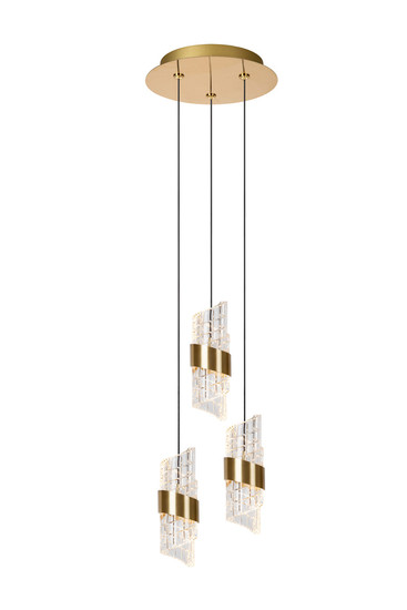 Lucide KLIGANDE LED Pendelleuchten 3-fach 8W dimmbar Warmweiss Modern Mattgold 70-150cm 13496/21/02