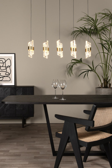 Lucide KLIGANDE LED Pendelleuchten 5-fach 7,8W dimmbar Warmweiss Modern Mattgold 70-150cm 13496/35/02