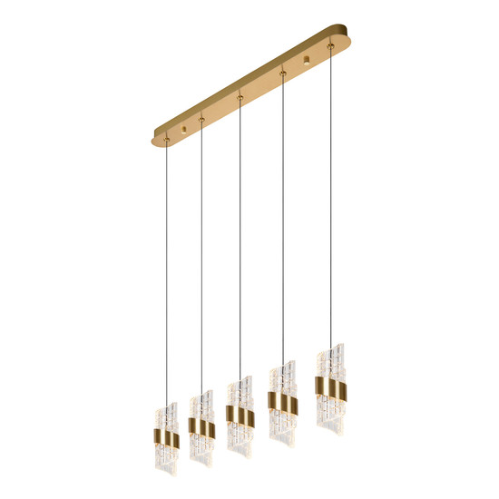 Lucide KLIGANDE LED Pendelleuchten 5-fach 7,8W dimmbar Warmweiss Modern Mattgold 70-150cm 13496/35/02