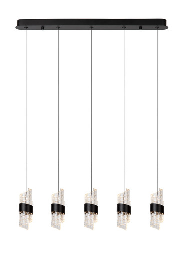 Lucide KLIGANDE LED Pendelleuchten 5-fach 7,8W dimmbar Warmweiss Modern Schwarz 70-150cm 13496/35/30