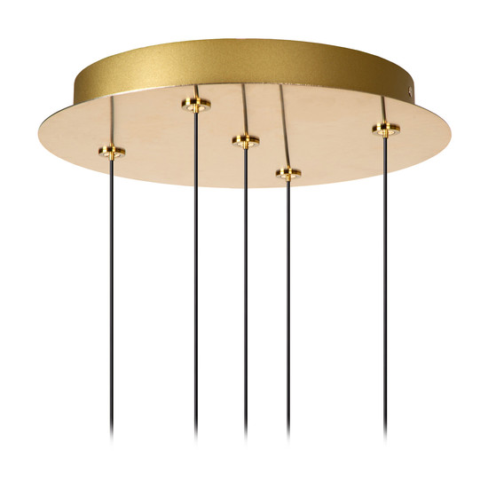 Lucide KLIGANDE LED Pendelleuchten 5-fach 8W dimmbar Warmweiss Modern Mattgold 70-150cm 13496/36/02