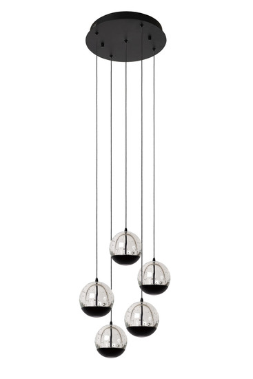 Lucide SENTUBAL LED Pendelleuchten 5-fach 5,2W dimmbar Warmweiss Modern Schwarz 70-150cm 13498/24/30