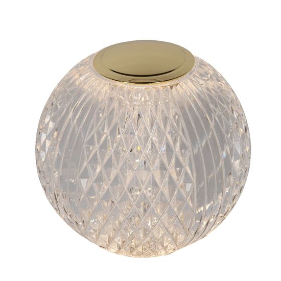 Lucide CINTRA LED Tischlampe 3-Stufen-Dimmer 1,5W dimmbar Transparent, Mattes Gold, Messing 95Ra 13599/01/60