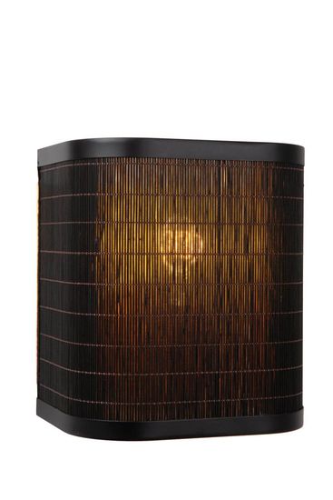 Lucide TAGALOG Wandleuchte E27 Schwarz, Helles Holz 21229/18/30