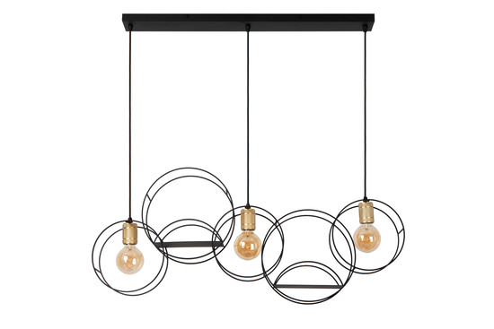 Lucide CIRCLE E27 Pendelleuchten 3-fach Vintage Schwarz 60-160cm 21425/03/30