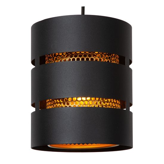 Lucide ROSAS Pendelleuchte 3x E27 Schwarz, Mattes Gold, Messing 21433/13/30