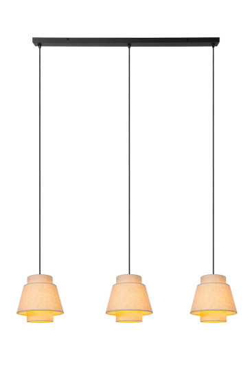 Lucide TRIBUTE E27 Pendelleuchten 3-fach Landhausstil Beige 70-150cm 21435/03/38
