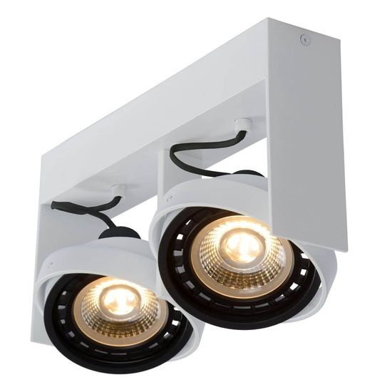 Lucide GRIFFON LED Deckenleuchte 2x GU10 Dim-to-warm 2x 12W dimmbar 360° drehbar Weiß 95Ra 22969/24/31