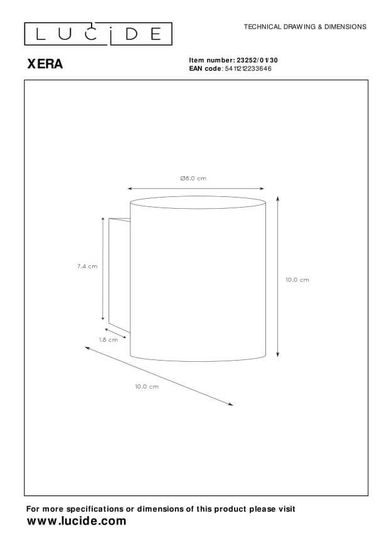 Lucide XERA Wandleuchte G9 Schwarz, Mattes Gold, Messing 23252/01/30