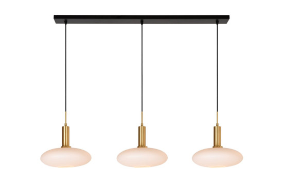 Lucide SINGALA Pendelleuchte 3x E27 Mattes Gold, Messing, Opal 25413/03/02