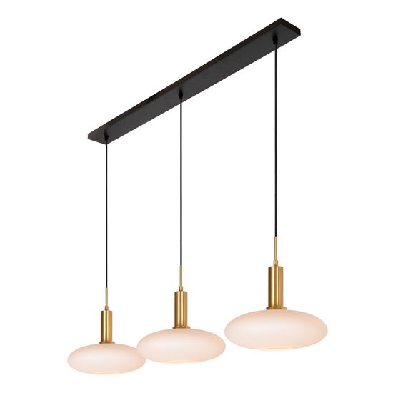 Lucide SINGALA Pendelleuchte 3x E27 Mattes Gold, Messing, Opal 25413/03/02