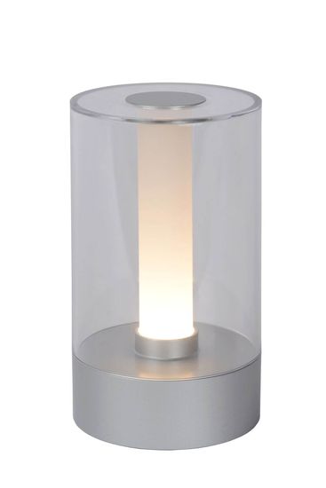 Lucide TRIBUN LED Tischlampe 3-Stufen-Dimmer 2,5W dimmbar Chrom Matt, Transparent 26501/03/12