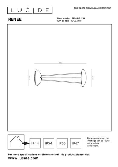 Lucide RENEE LED Tischlampe 2,2W dimmbar Weiß IP54 27504/02/31