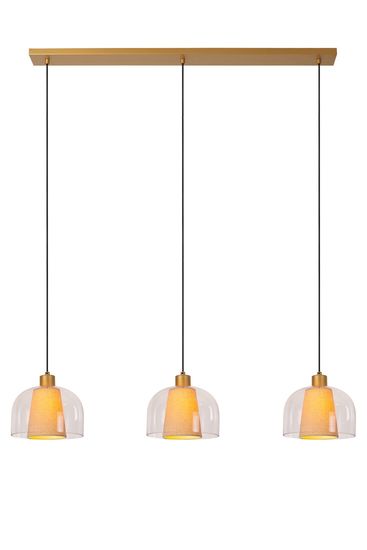 Lucide GUNHILD Pendelleuchte 3x E27 Transparent, Beige 30460/03/60