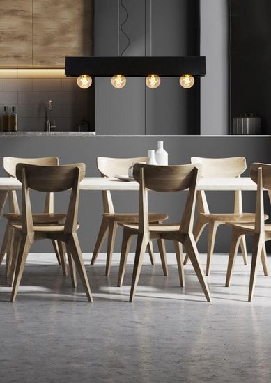 Lucide SURTUS Pendelleuchte 4x E27 Schwarz 30474/04/30