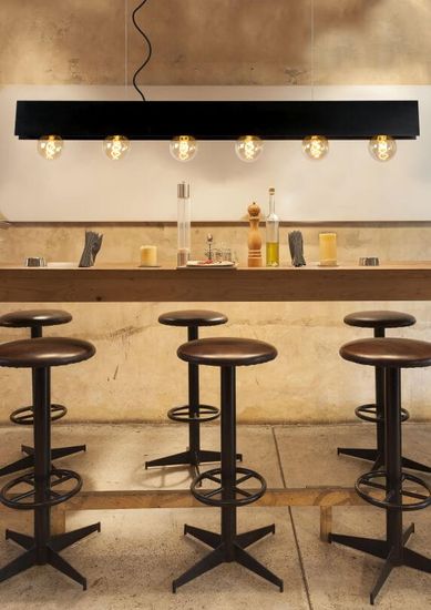 Lucide SURTUS Pendelleuchte 6x E27 Schwarz 30474/06/30