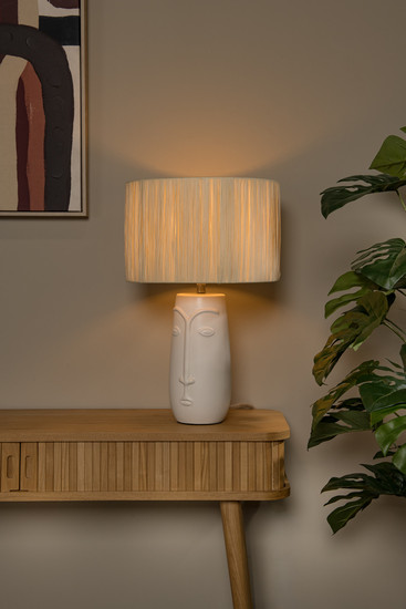 Lucide VISO E27 Tischlampe Landhausstil Weiß 34548/81/31