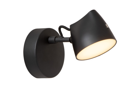 Lucide MILNE LED Wandleuchte 8W dimmbar Warmweiss Modern Schwarz 44216/08/30