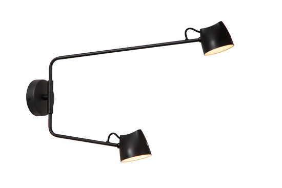 Lucide MILNE LED Wandleuchte 2-fach 8W dimmbar Warmweiss Modern Schwarz 44216/12/30