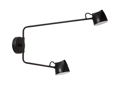 Lucide MILNE LED Wandleuchte 2-fach 8W dimmbar Warmweiss Modern Schwarz 44216/12/30