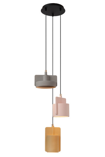Lucide NINJA E27 Pendelleuchten 3-fach Modern Multifärben 70-120cm 44415/03/99