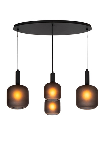 Lucide ELOISE MULTI PENDEL E27 Pendelleuchten 4-fach Modern Schwarz 70-150cm 45405/04/30
