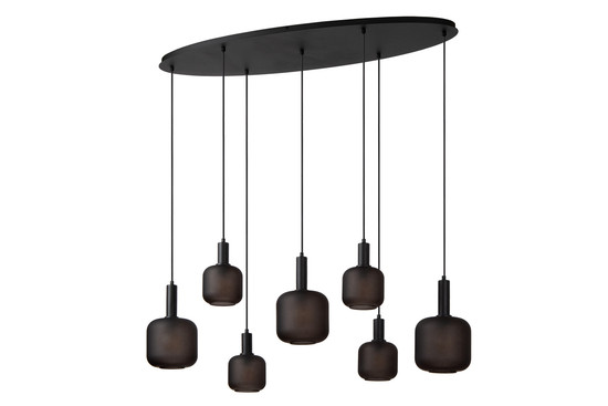 Lucide ELOISE MULTI PENDEL E27 Pendelleuchten 7-fach Modern Schwarz 70-150cm 45405/07/30