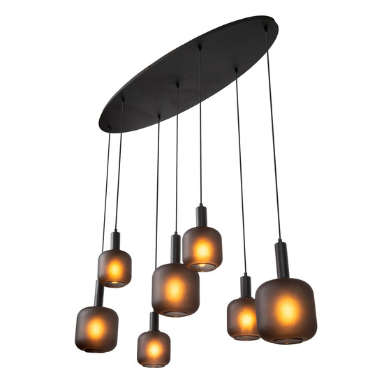 Lucide ELOISE MULTI PENDEL E27 Pendelleuchten 7-fach Modern Schwarz 70-150cm 45405/07/30