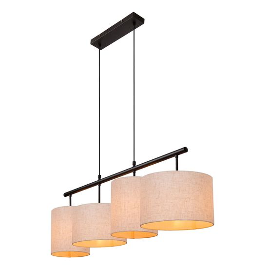 Lucide MAYA Pendelleuchte 4x E27 Beige, Schwarz 45409/04/38