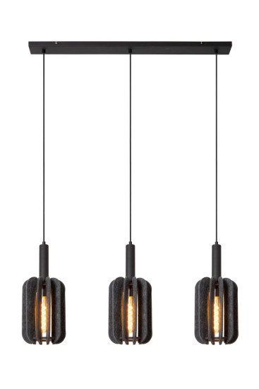 Lucide RAFAL Pendelleuchte 3x E27 Grau, Schwarz 45492/03/36