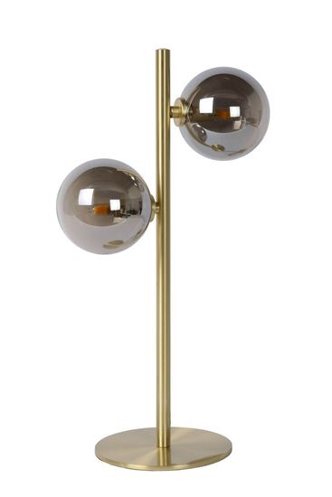 Lucide TYCHO Tischlampe 2x G9 Mattes Gold, Messing, Rauchfarbe Grau 45574/02/02