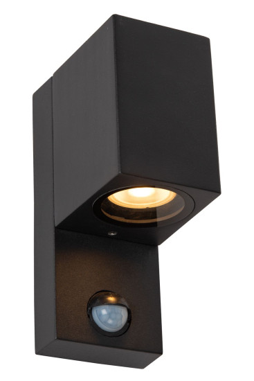 Lucide ZARO IR Wandleuchte GU10 Schwarz Sensor IP65 69802/01/30