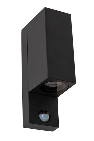 Lucide ZARO IR Wandleuchte 2x GU10 Schwarz Sensor IP65 69802/02/30