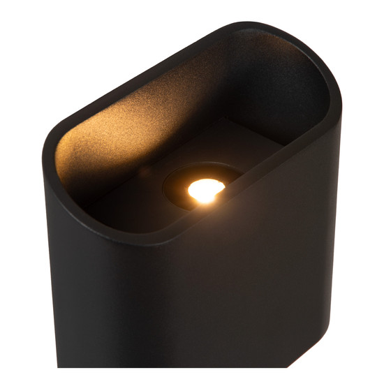 Lucide ATILA LED Wandleuchte 2-fach 5W dimmbar IP65 Warmweiss Modern Schwarz 69805/12/30