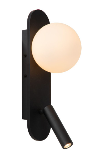 Lucide KELLY LED Wandleuchte 3,5W drehbar Schwarz, Opal 77287/05/30