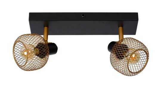 Lucide MAREN Deckenleuchte 2x E14 360° drehbar Mattes Gold, Messing, Schwarz 77978/02/02