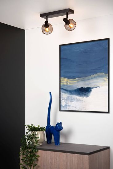 Lucide MAREN Deckenleuchte 2x E14 360° drehbar Schwarz 77978/02/30