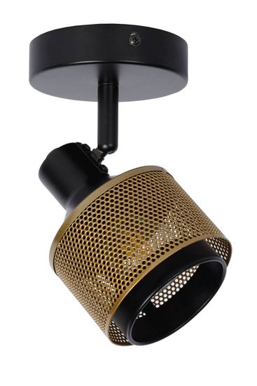 Lucide RAFA Deckenleuchte E14 360° drehbar Schwarz, Mattes Gold, Messing 77980/01/30
