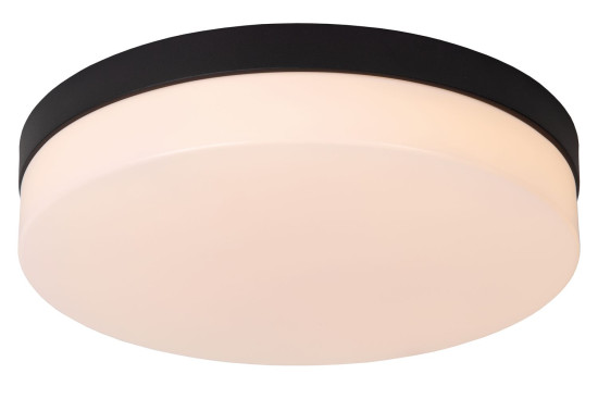 Lucide BISKIT LED Deckenleuchte 24W Schwarz, Opal Sensor IP44 79111/36/30