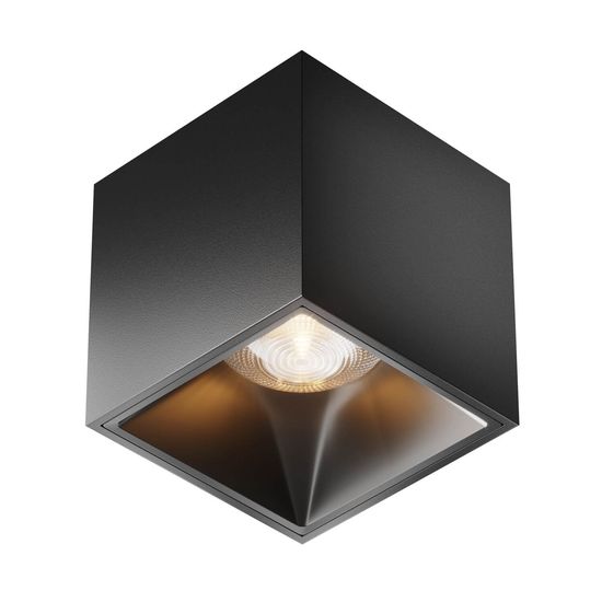 Maytoni Alfa LED Deckenleuchte, Deckenlampe 12W dimmbar Schwarz 90Ra 7x7cm Warmweiss