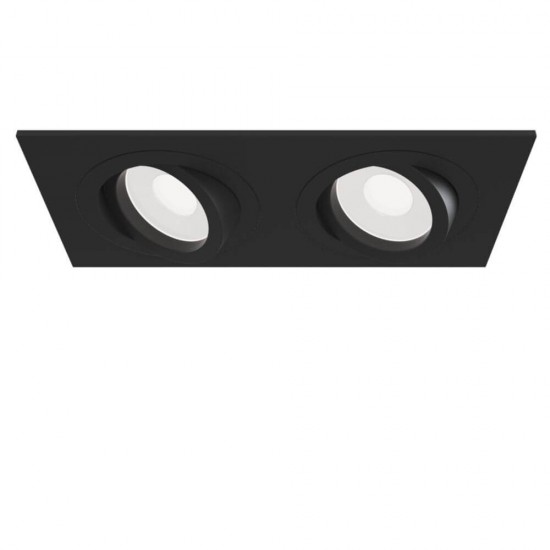 Maytoni Atom Downlight, Einbauleuchte 2x GU10 Schwarz 2-fach