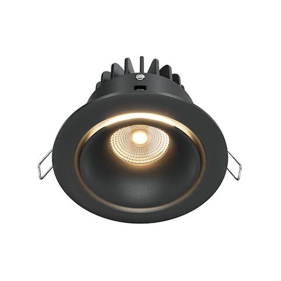 Maytoni Yin LED Downlight, Einbauleuchte 12W dimmbar Schwarz 90Ra Ø9,8mm Warmweiss