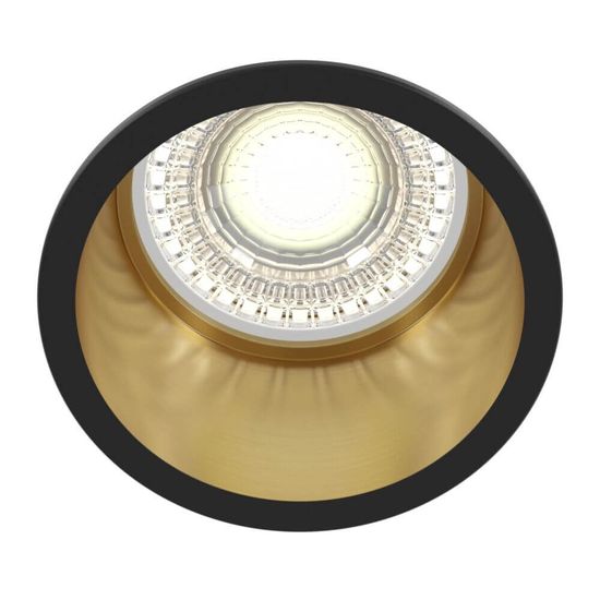 Maytoni Reif Downlight, Einbauleuchte GU10 Schwarz, Gold Ø68mm